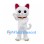 Cat Mascot Costume in White with Red Collar and Gold Bell