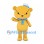 Bear Mascot Costume in Yellow with Blue Sailor Collar and Stitched Details