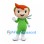 Fairy Boy Mascot Costume with Orange Hair, Green Suit and Small Wings