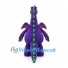 Dragon Mascot Costume in Purple with Green Spines and Small Wings