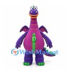 Dragon Mascot Costume in Purple with Green Spines and Small Wings