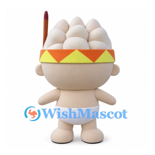 Baby Mascot Costume with Patterned Headband and White Diaper