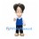 Boy Mascot Costume with Black Hair and Blue Sweater Vest