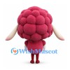 Sheep Mascot Costume in Burgundy with Curly Wool Head