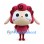 Sheep Mascot Costume in Burgundy with Curly Wool Head