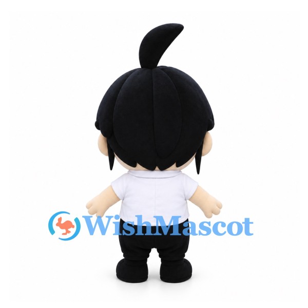 Boy Mascot Costume with Black Topknot and White T-Shirt
