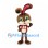Rabbit Mascot Costume in Brown with Red Number 4 Shirt