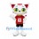 Cat Mascot Costume in White with Red Number 3 Shirt