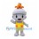 Acorn Mascot Costume in Gray with Yellow Overalls and Orange Hat Ornament