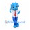 Dinosaur Mascot Costume in Blue with White Shirt and Red Tie