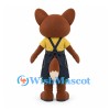 Fox Mascot Costume with Yellow Shirt and Navy Apron