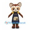 Fox Mascot Costume with Yellow Shirt and Navy Apron