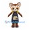 Fox Mascot Costume with Yellow Shirt and Navy Apron
