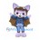 Bat Mascot Costume in Lavender with Blue Aviator Outfit