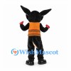 Wolf Mascot Costume in Black with Orange Fringed Vest