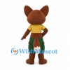 Fox Mascot Costume with Yellow Crop Top and Green Shorts