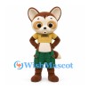 Fox Mascot Costume with Yellow Crop Top and Green Shorts