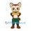 Fox Mascot Costume with Yellow Crop Top and Green Shorts