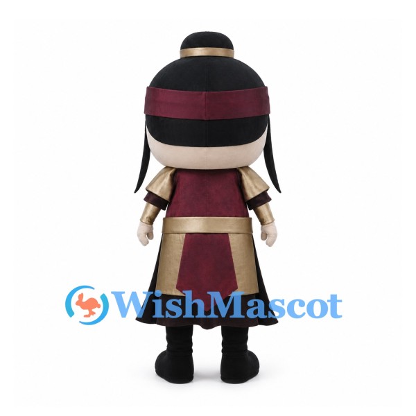Warrior Girl Mascot Costume with Burgundy Headband and Tunic