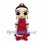 Princess Mascot Costume with Red and White Traditional Gown