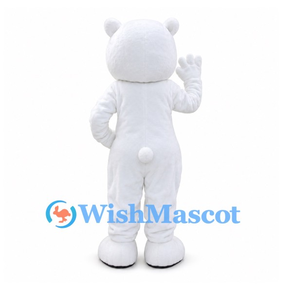Polar Bear Mascot Costume in White with Black Nose