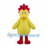 Rooster Mascot Costume in Yellow with Red Comb and Feet