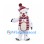 Polar Bear Mascot Costume with Red Knit Hat and Snowflake Patterns