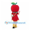 Apple Girl Mascot Costume with Red Dress and Yellow Boots