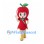 Apple Girl Mascot Costume with Red Dress and Yellow Boots