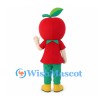 Apple Boy Mascot Costume with Red Shirt and Green Trousers