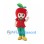 Apple Boy Mascot Costume with Red Shirt and Green Trousers