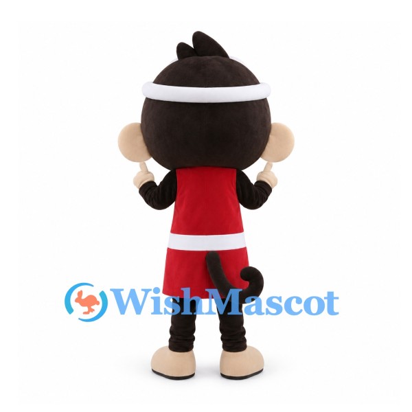 Monkey Mascot Costume with White Goggles and Red Robe