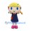 Girl Mascot Costume with Blonde Braids and Navy Dress