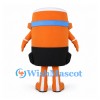 Can Mascot Costume in Orange with Pink Ski Goggles