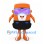 Can Mascot Costume in Orange with Pink Ski Goggles