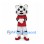 White Tiger Mascot Costume with Red Sports Shirt and White Shorts