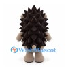 Hedgehog Mascot Costume with Large Brown Spines and Blue Eyes