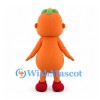 Orange Mascot Costume with Green Leaf Top and Red Shoes