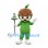 Acorn Mascot Costume in Green with Brown Cap and Leaf Sprout