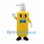 Soap Dispenser Mascot Costume in Yellow with Blue Bow Tie