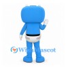 Robot Mascot Costume in Blue with White Face Screen