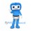 Robot Mascot Costume in Blue with White Face Screen
