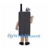 Walkie-Talkie Mascot Costume in Black with Orange Buttons