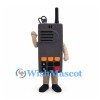 Walkie-Talkie Mascot Costume in Black with Orange Buttons