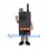 Walkie-Talkie Mascot Costume in Black with Orange Buttons
