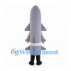 Rocket Mascot Costume in Gray with Side Fins