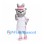 Bear Mascot Costume in Silver with Pink Visor and White Sports Dress