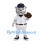 Bear Mascot Costume in Silver with White Baseball Uniform and Mitt