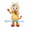 Boy Mascot Costume with Yellow Tiger Hooded Suit