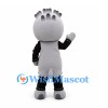 Goat Mascot Costume in Gray and Black with Gray Apron